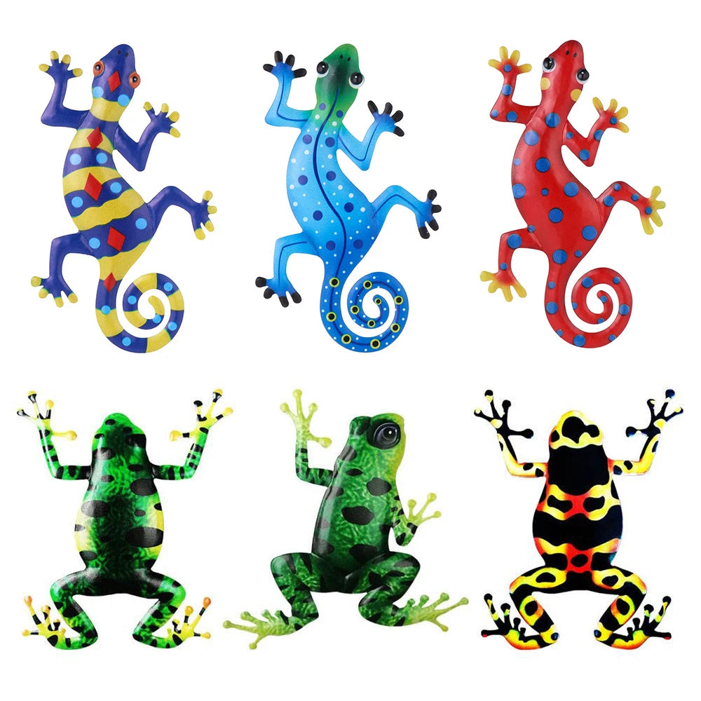 Metal Outdoor Gecko Art