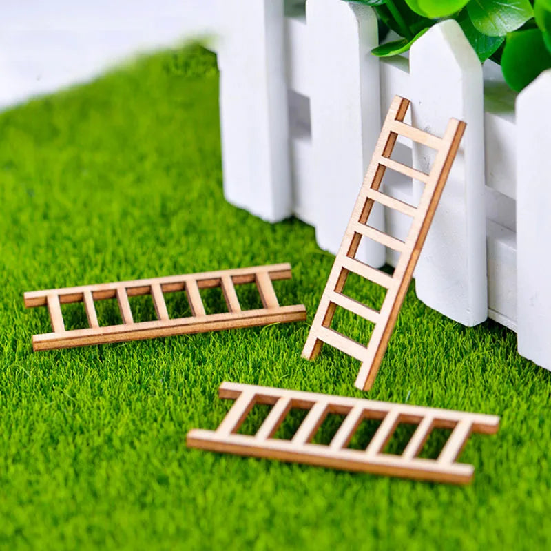Mini Village House Miniature Garden Mini Bridge Stairs Craft Figurine Plant Pot Garden Ornament Miniature Fairy Garden Supplies