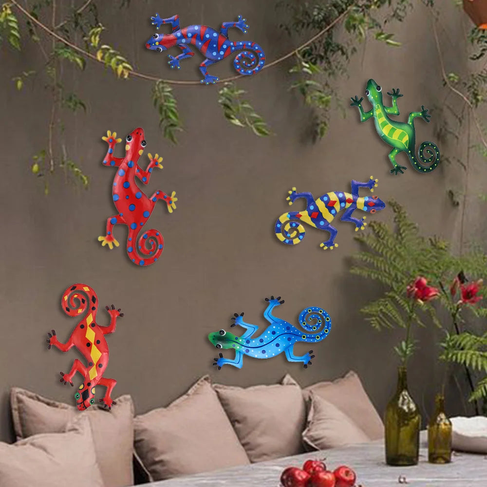 Metal Outdoor Gecko Art