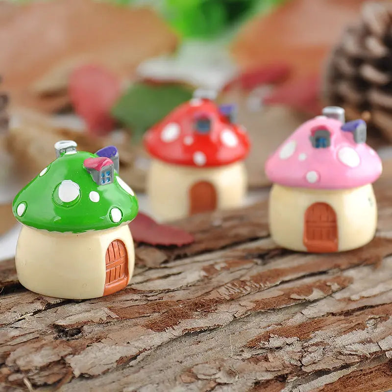 Mini Village House Miniature Garden Mini Bridge Stairs Craft Figurine Plant Pot Garden Ornament Miniature Fairy Garden Supplies