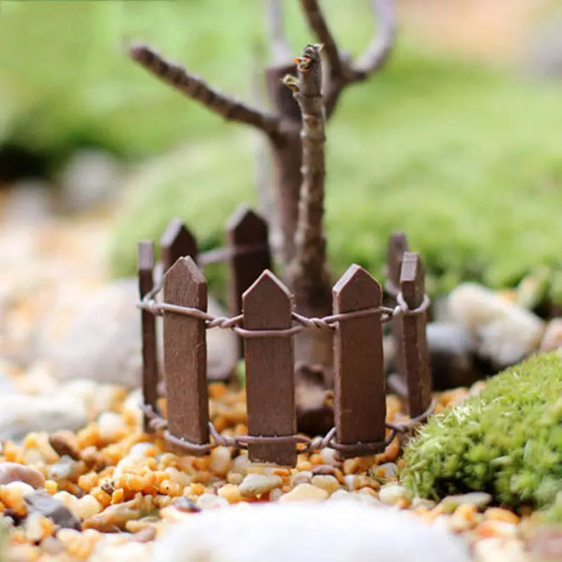 Mini Village House Miniature Garden Mini Bridge Stairs Craft Figurine Plant Pot Garden Ornament Miniature Fairy Garden Supplies