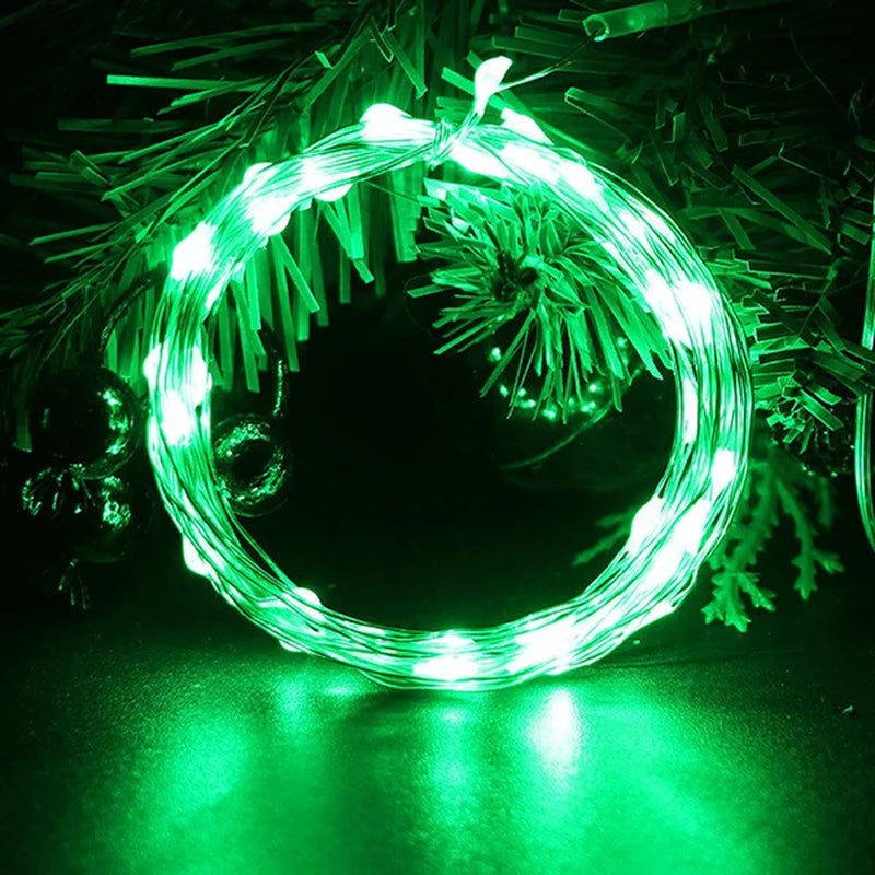 2M 5M 10M Led String Lights Battery Operated Sliver Wire Fairy Garland Light Christmas Outdoor Lights Chain Wedding Patry Decor