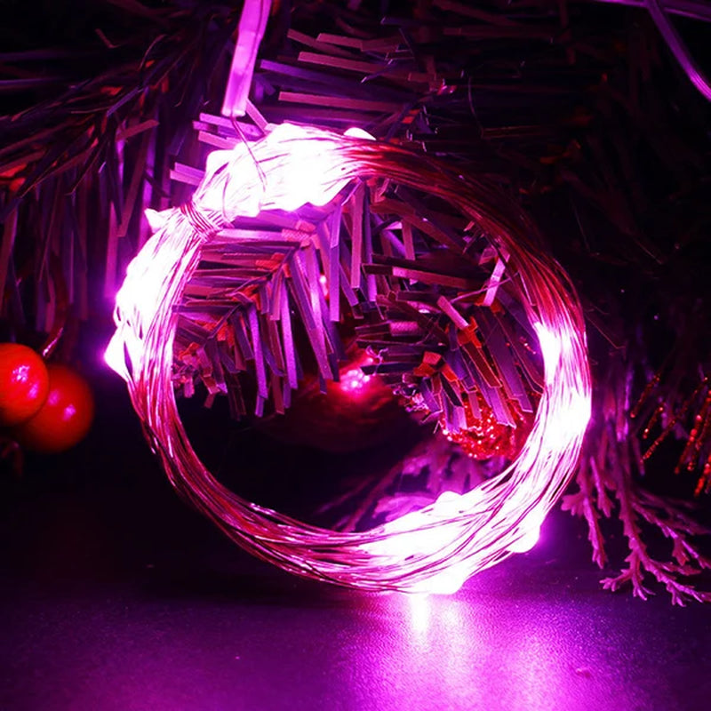 2M 5M 10M Led String Lights Battery Operated Sliver Wire Fairy Garland Light Christmas Outdoor Lights Chain Wedding Patry Decor