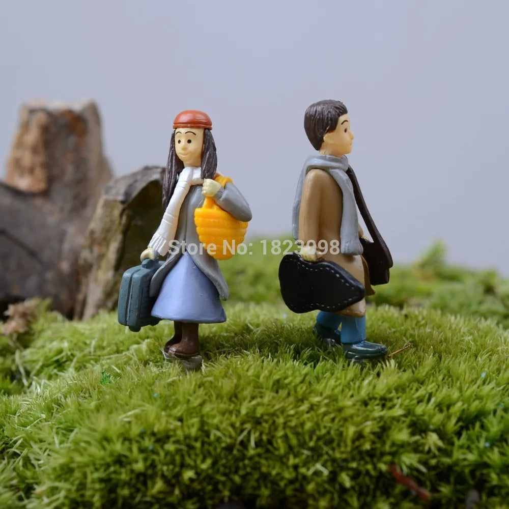 Mini Village House Miniature Garden Mini Bridge Stairs Craft Figurine Plant Pot Garden Ornament Miniature Fairy Garden Supplies