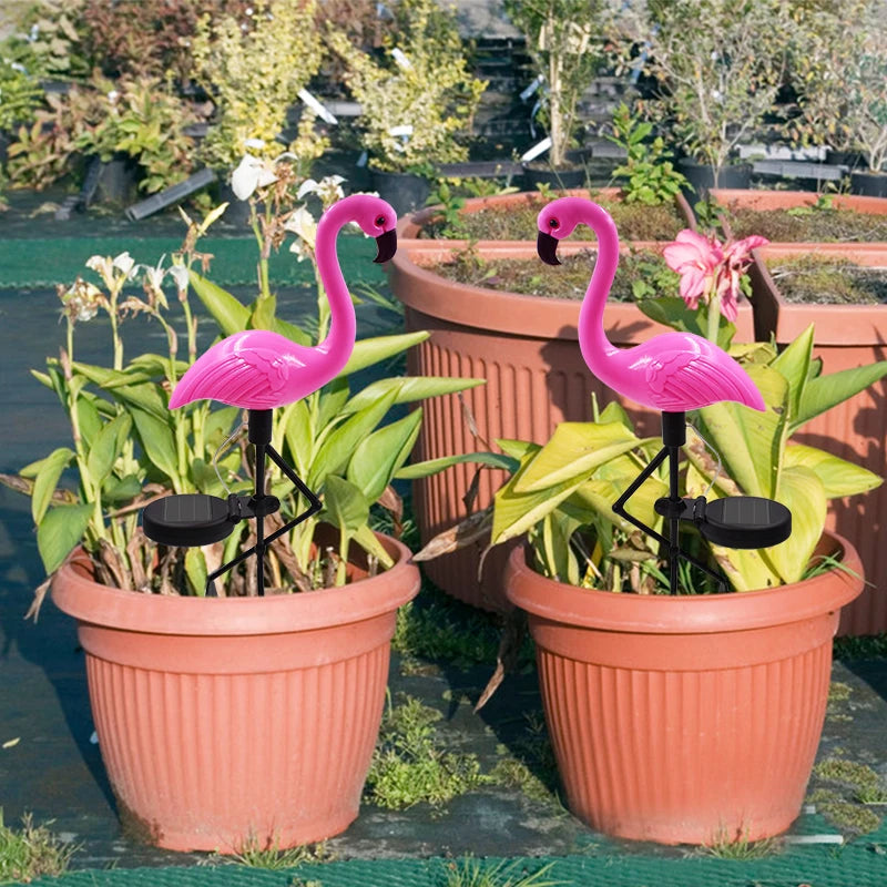 Solar Powered Flamingo Lawn Lamp