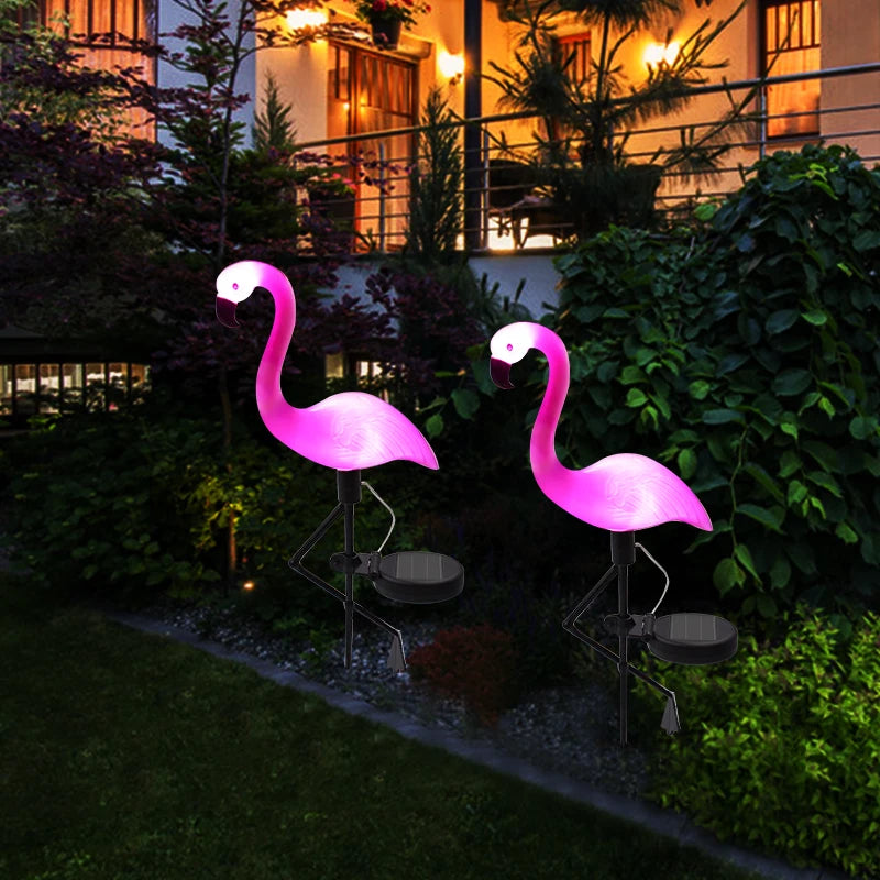 Solar Powered Flamingo Lawn Lamp