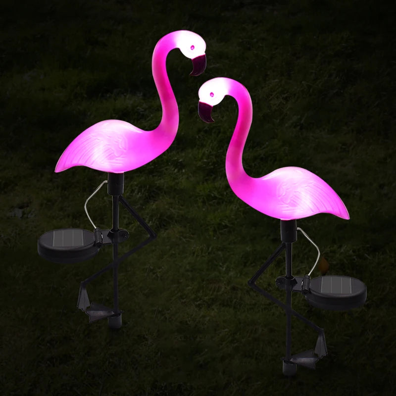 Solar Powered Flamingo Lawn Lamp