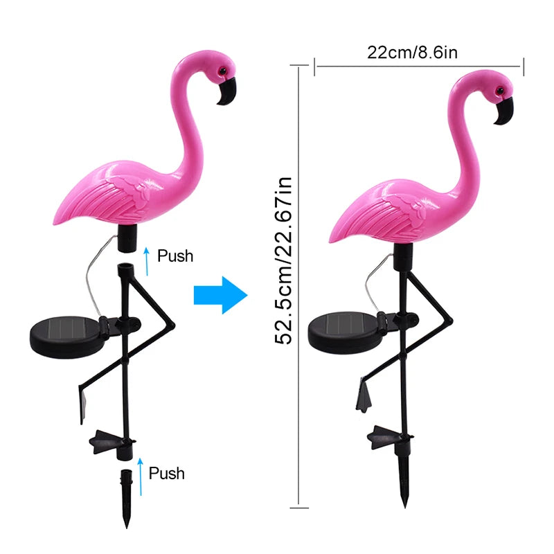 Solar Powered Flamingo Lawn Lamp