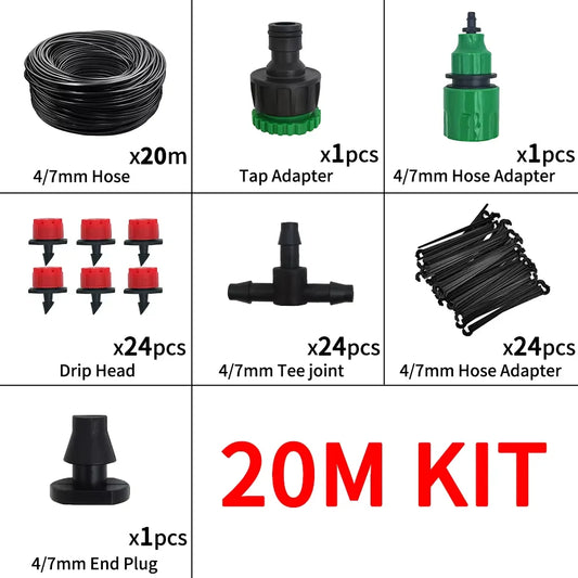 Automatic Watering Garden Hose Micro Drip Watering Kits Adjustable Nozzle Garden Supplies System Water