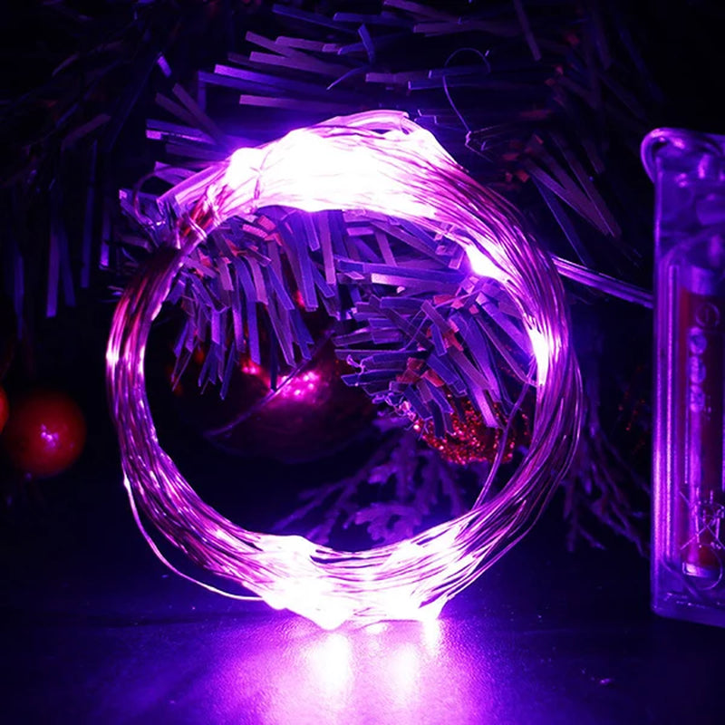 2M 5M 10M Led String Lights Battery Operated Sliver Wire Fairy Garland Light Christmas Outdoor Lights Chain Wedding Patry Decor